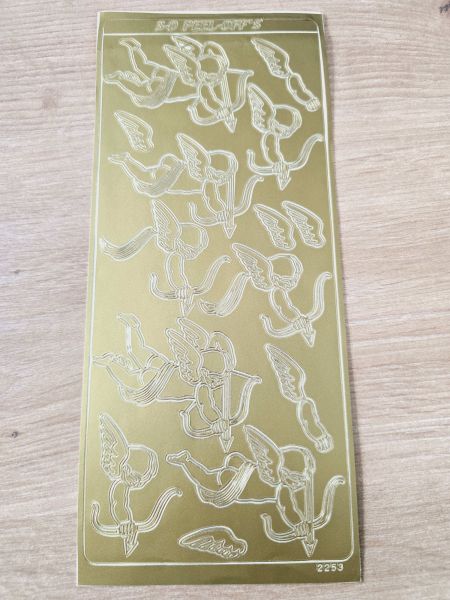 Kartenschmuck Sticker Motivsticker -AMOR & Engelsflügel- in Gold